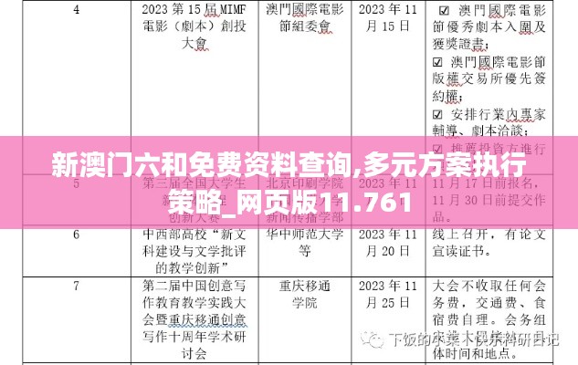新澳门六和免费资料查询,多元方案执行策略_网页版11.761