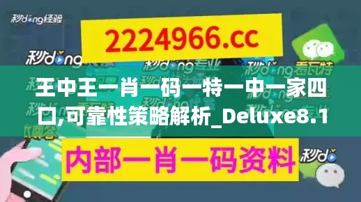 王中王一肖一码一特一中一家四口,可靠性策略解析_Deluxe8.116