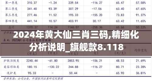 2024年黄大仙三肖三码,精细化分析说明_旗舰款8.118