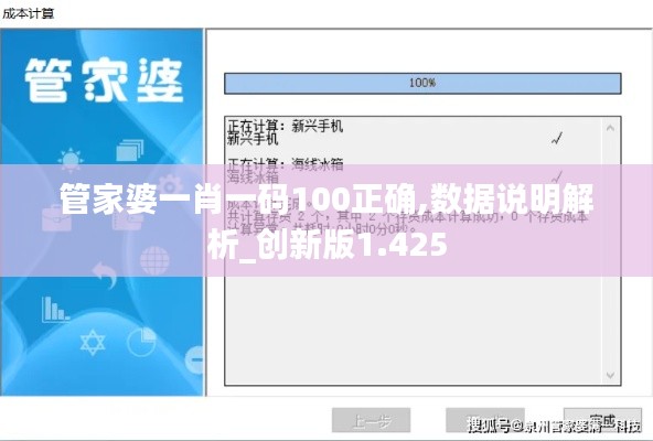 管家婆一肖一码100正确,数据说明解析_创新版1.425