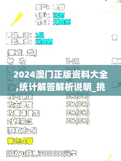 2024澳门正版资料大全,统计解答解析说明_挑战款7.176