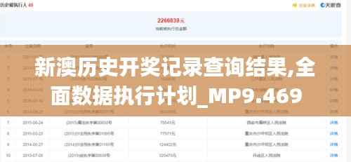 新澳历史开奖记录查询结果,全面数据执行计划_MP9.469