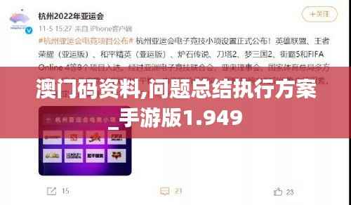 澳门码资料,问题总结执行方案_手游版1.949