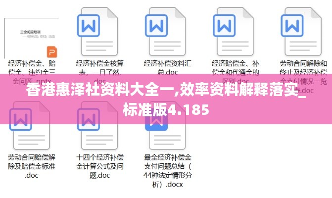 香港惠泽社资料大全一,效率资料解释落实_标准版4.185