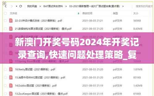 新澳门开奖号码2024年开奖记录查询,快速问题处理策略_复古版5.584
