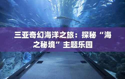三亚奇幻海洋之旅:探秘“海之秘境”主题乐园