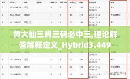 黄大仙三肖三码必中三,理论解答解释定义_Hybrid3.449