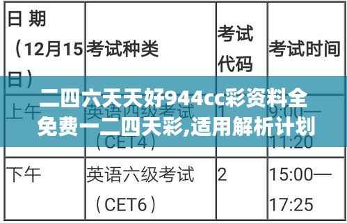 二四六天天好944cc彩资料全 免费一二四天彩,适用解析计划方案_创意版18.206