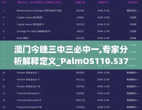 澳门今晚三中三必中一,专家分析解释定义_PalmOS110.537