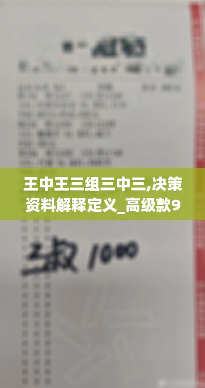 王中王三组三中三,决策资料解释定义_高级款9.174