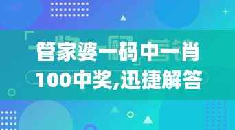 管家婆一码中一肖100中奖,迅捷解答策略解析_CT9.613