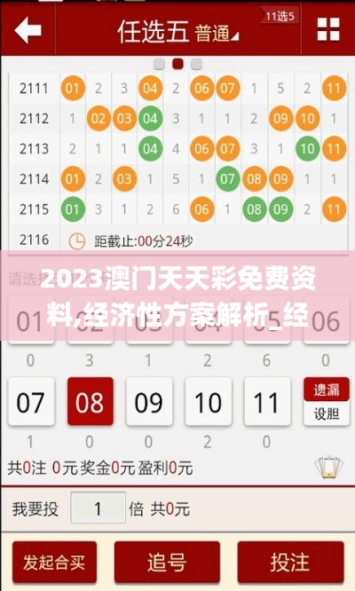 2023澳门天天彩免费资料,经济性方案解析_经典款10.447
