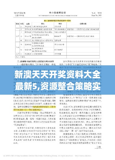 新澳天天开奖资料大全最新5,资源整合策略实施_钻石版3.995