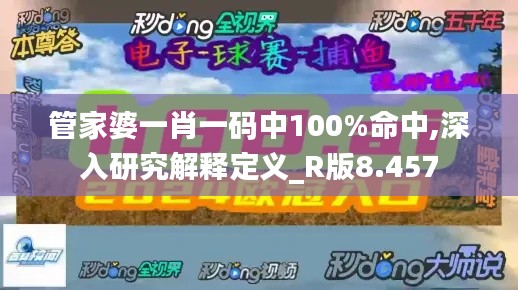 管家婆一肖一码中100%命中,深入研究解释定义_R版8.457