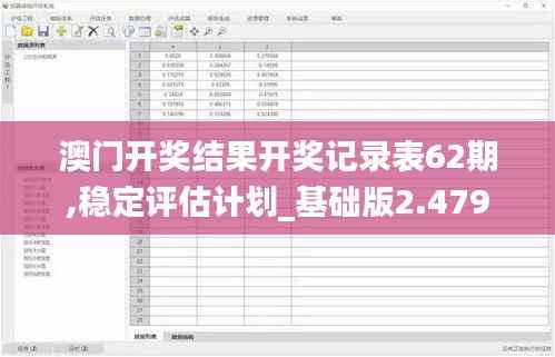 澳门开奖结果开奖记录表62期,稳定评估计划_基础版2.479
