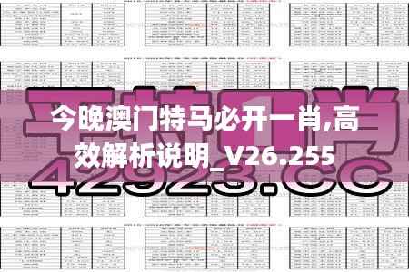 今晚澳门特马必开一肖,高效解析说明_V26.255