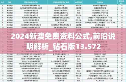 2024新澳免费资料公式,前沿说明解析_钻石版13.572