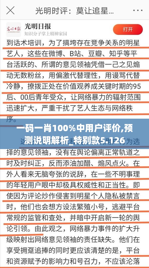 一码一肖100%中用户评价,预测说明解析_特别款5.126