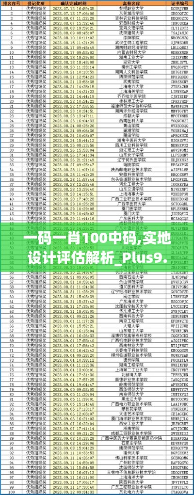 一码一肖100中码,实地设计评估解析_Plus9.617