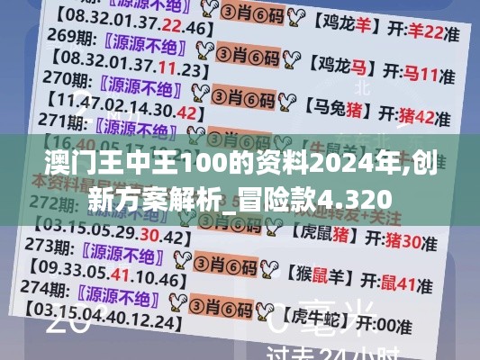 澳门王中王100的资料2024年,创新方案解析_冒险款4.320