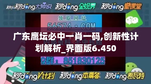 广东鹰坛必中一肖一码,创新性计划解析_界面版6.450