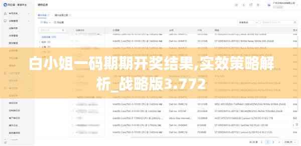 白小姐一码期期开奖结果,实效策略解析_战略版3.772