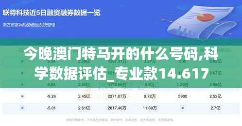 今晚澳门特马开的什么号码,科学数据评估_专业款14.617
