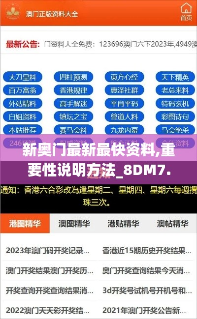 新奥门最新最快资料,重要性说明方法_8DM7.475