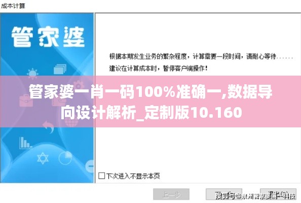 管家婆一肖一码100%准确一,数据导向设计解析_定制版10.160