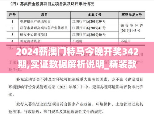 2024薪澳门特马今晚开奖342期,实证数据解析说明_精装款3.596