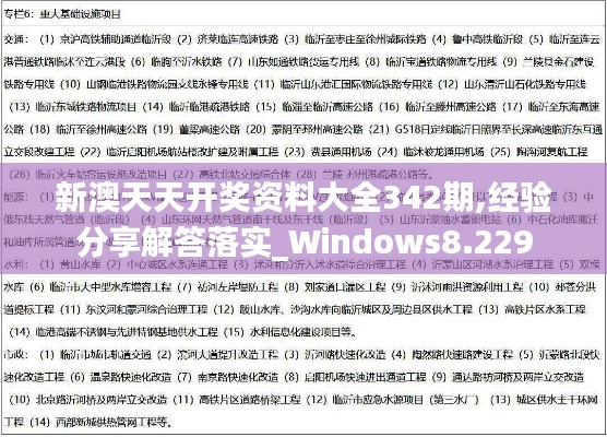 新澳天天开奖资料大全342期,经验分享解答落实_Windows8.229