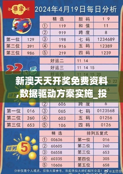 新澳天天开奖免费资料,数据驱动方案实施_投资版8.919