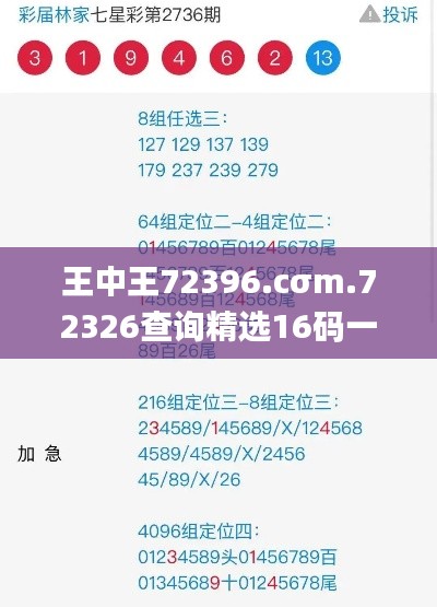 王中王72396.cσm.72326查询精选16码一,专业解答执行_Tizen6.835