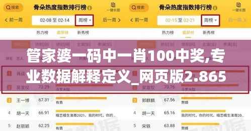 管家婆一码中一肖100中奖,专业数据解释定义_网页版2.865