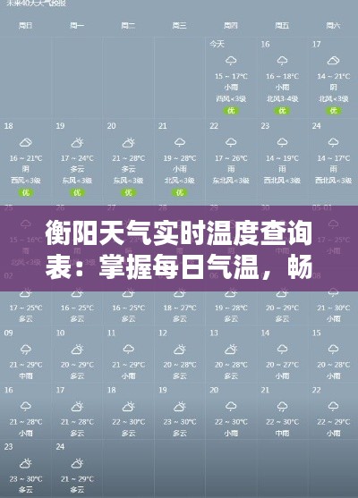 衡阳天气实时温度查询表:掌握每日气温,畅享美好生活
