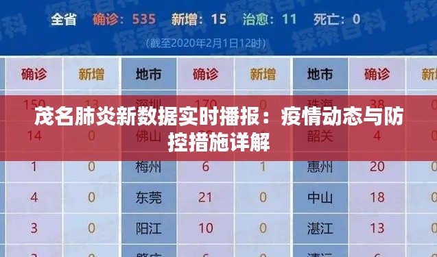 茂名肺炎新数据实时播报:疫情动态与防控措施详解