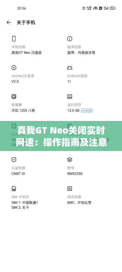 真我GT Neo关闭实时网速:操作指南及注意事项
