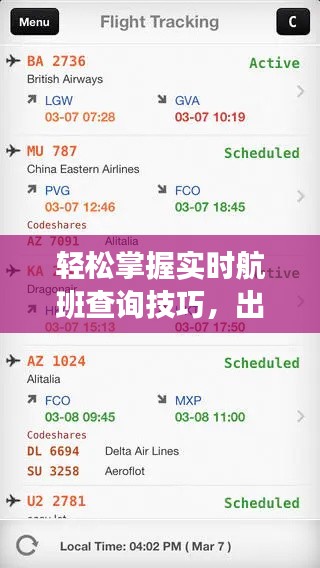 轻松掌握实时航班查询技巧,出行无忧