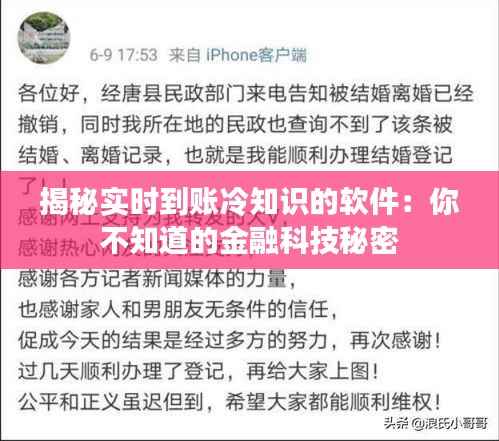 揭秘实时到账冷知识的软件：你不知道的金融科技秘密