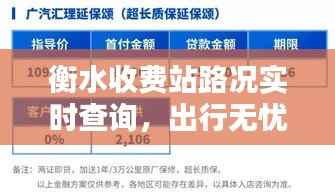 衡水收费站路况实时查询,出行无忧新选择