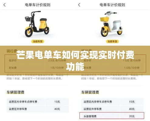 芒果电单车如何实现实时付费功能