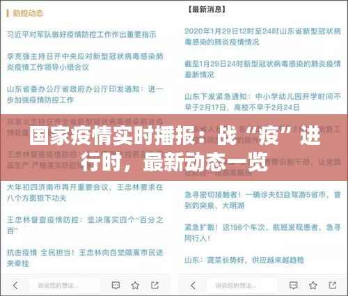 国家疫情实时播报:战“疫”进行时,最新动态一览