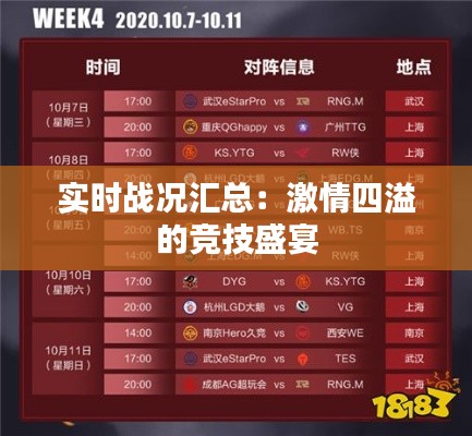 实时战况汇总:激情四溢的竞技盛宴
