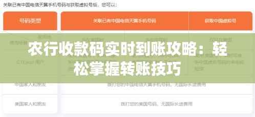 农行收款码实时到账攻略:轻松掌握转账技巧