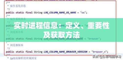 实时进程信息:定义、重要性及获取方法