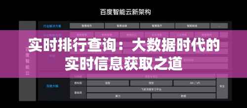 实时排行查询：大数据时代的实时信息获取之道