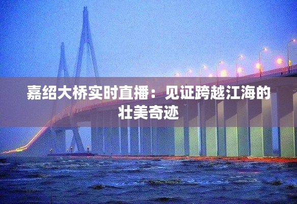 嘉绍大桥实时直播:见证跨越江海的壮美奇迹