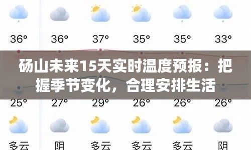 砀山未来15天实时温度预报:把握季节变化,合理安排生活