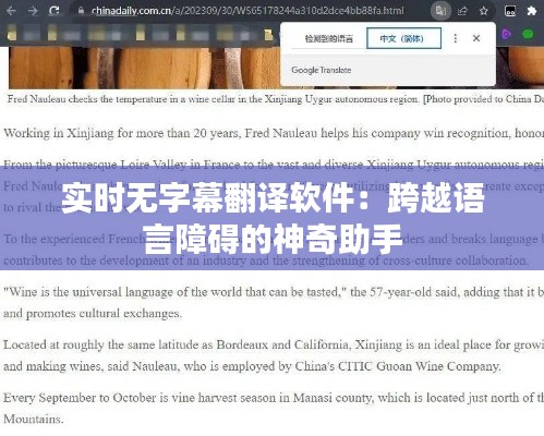实时无字幕翻译软件：跨越语言障碍的神奇助手