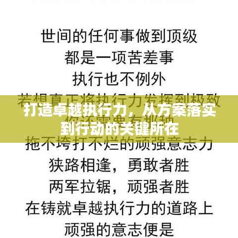 打造卓越执行力,从方案落实到行动的关键所在